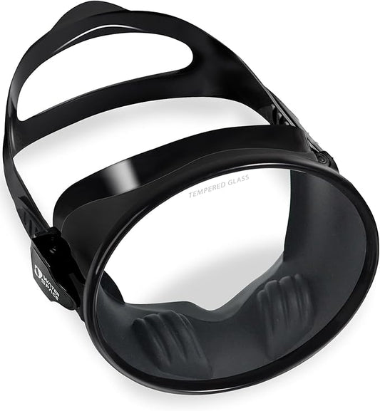 Water Space Diving Mask for Youth Adults Men Women Oval Tempered Glass Lens 180° Clear View Snorkeling Swimming