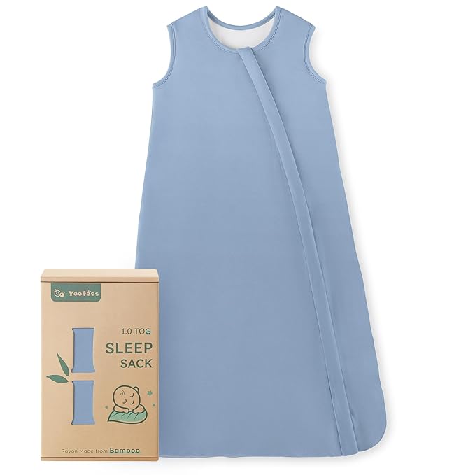 Yoofoss Rayon Made from Bamboo Baby Sleep Sack 0-6 Months 1.0 Tog Baby Wearable Blanket, Super Soft Infant Toddler Sleepin...