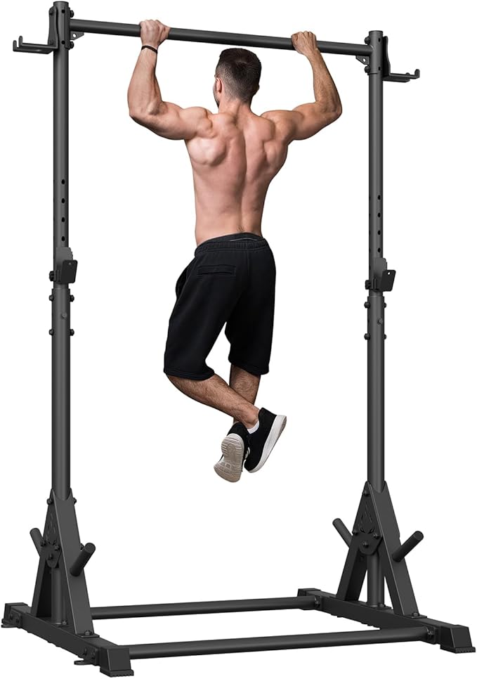 Jusgym Pull Up Station, Strength Training Workout Pull Up Bar Free Standing for Home Gym, Adjustable Heavy Duty Pullup Bar...