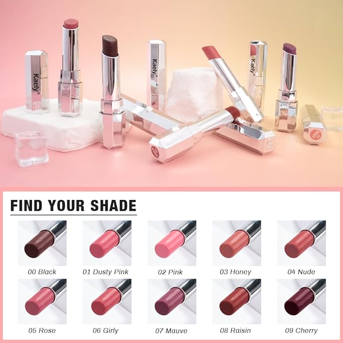 Kaely Pink Honey Lipstick Tinted Lip Balm, Hydrating Shine Lipstick for Women Dry Lips, Moisturizing Nourishing Glossy Lip Gloss Stain Makeup, Sheer Lightweight, Vegan & Cruelty-Free, 02
