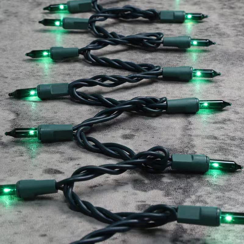 Glownova Green Wire Green Incandescent Bulb 300 Mini String Lights For Indoor Christmas Tree Garland Birthday Wedding Party Festival Decoration