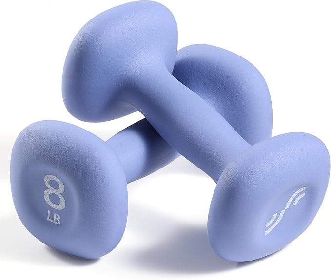 Sportneer Neoprene Dumbbells Set of 2, 2,3, 5, 8, 10lb Hand Weights for Women, Non-Slip Ergonomic Design, Anti-Roll Square...