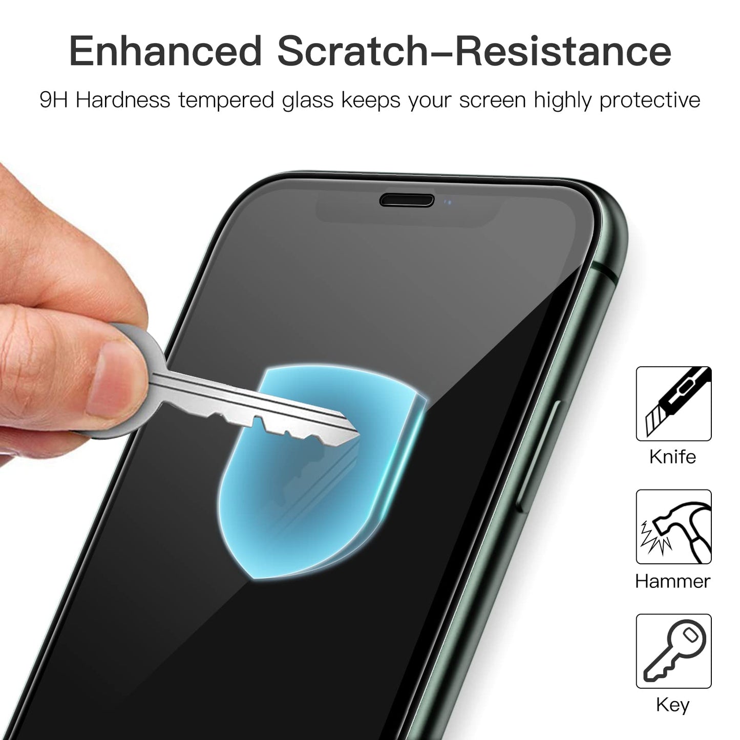 Jetech Full Coverage Screen Protector For Iphone 11 Pro Max/Iphone Xs Max 6.5-Inch, Black Edge, 9H Tempered Glass Film Case-Frie