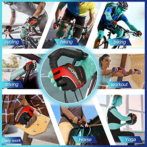BIKINGMOREOK Mountain Bike Cycling Gloves for Men Women,Half Finger Workout Sports Road Biking Bicycle Gloves with 5MM Ant...