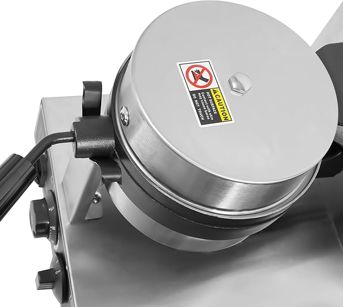 Waffle Maker Double Heads Waffle Iron Machine 2400W 110V Wafer Making Machine Stainless Steel Chaffle Maker with 180° Rotatable Handle Temperature and Time Control