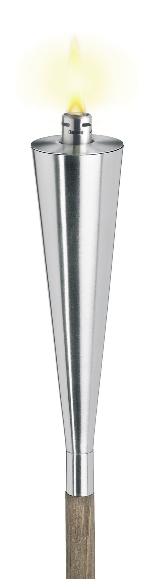 Blomus Torch with Beechwood Stake, Large Polished Stainless Steel, Model 65007