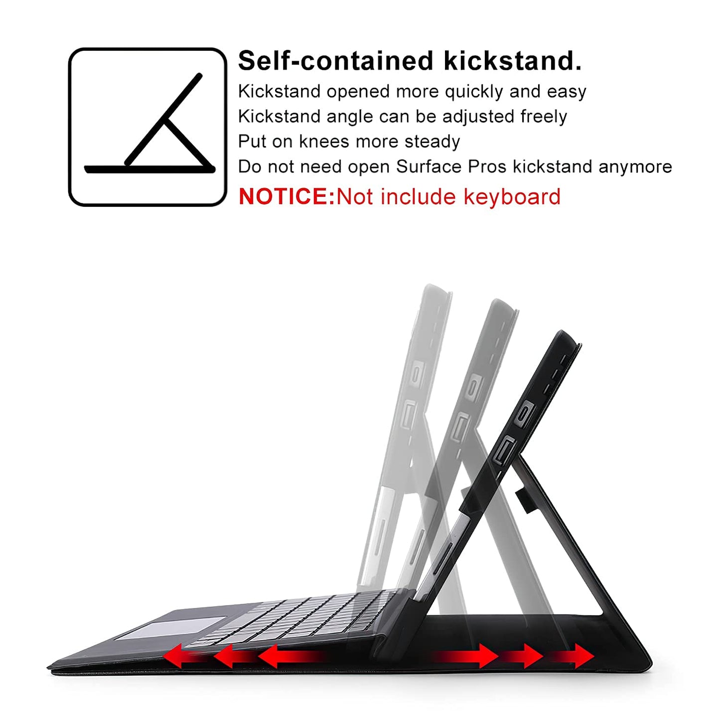 Omnpak Case For Microsoft Surface Pro 7+ (2021)/Surface Pro 7(2019)/Surface Pro 6(2018)/Surface Pro 5(2017)/Surface Pro 4, Adjus