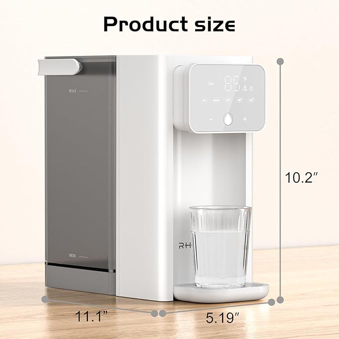 Instant Hot Water Dispenser for Quick Heating & Dispense,Adjustable Temperatures & 3 Water Volume Dispense, Removable 100 Ounce 3L Water Tank Capacity, BPA Free