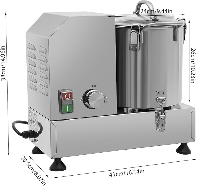 Commercial Food Processor, 1200W Electric Vegetable Chopper Machine 2800 RPM Adjustable Speed, 5.45Qt Stainless Steel Vegetable Processor Meat Grinder Food Processor Chopper for Veggie,Fruit,Meat