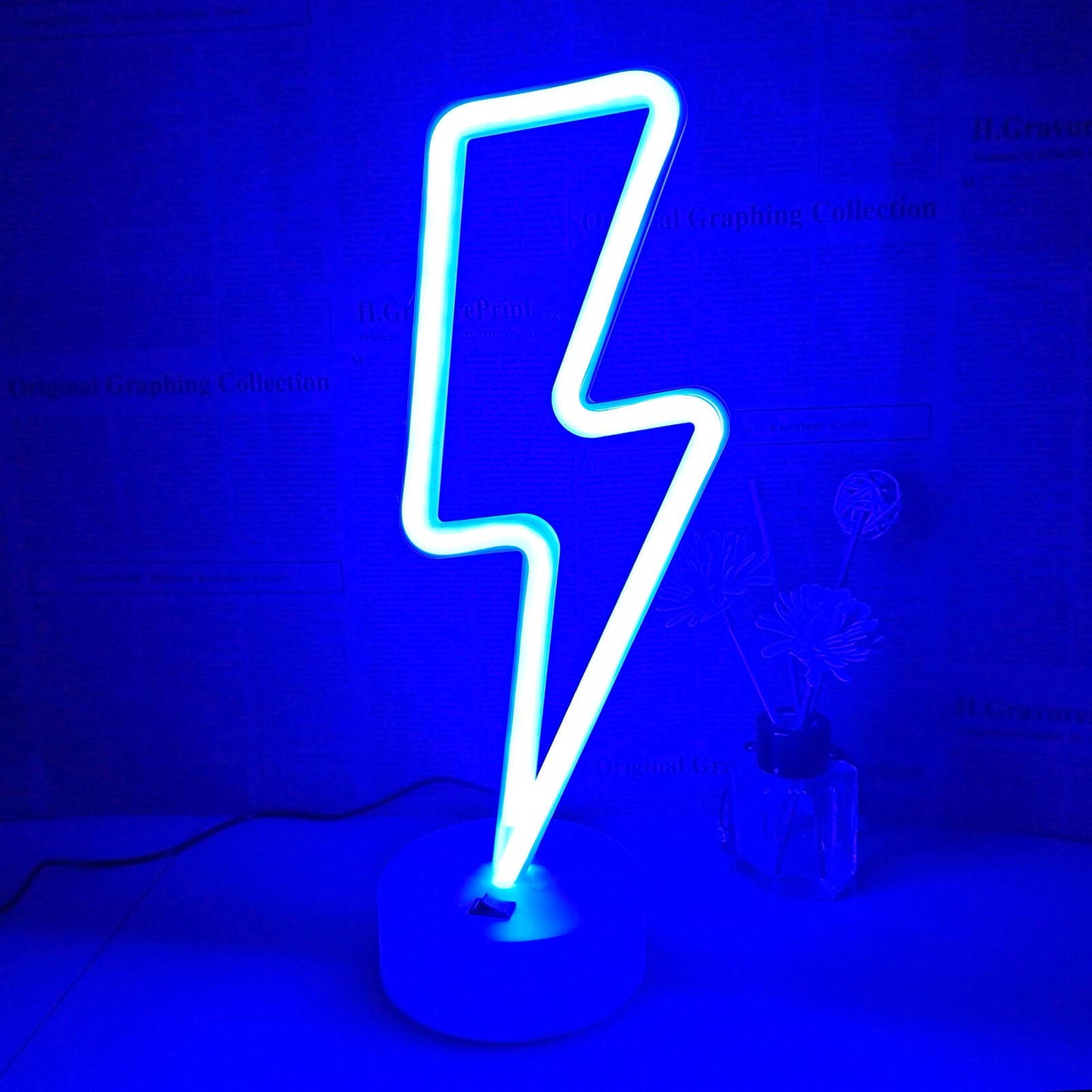 Vifulin Lightning Bolt Neon Sign - Led Room Decor For Teens, Usb/Battery, Blue, Model Qdjznhd.Z003B