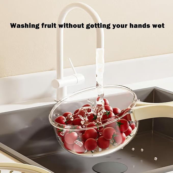 Draining and Preservation Basket, 2-in-1 Draining and Preservation Basket: Simplify Washing & Storing, Multifunctional Fruit Washing Bowl, Fruit Washing Baskets (Brown 2pcs, Big)