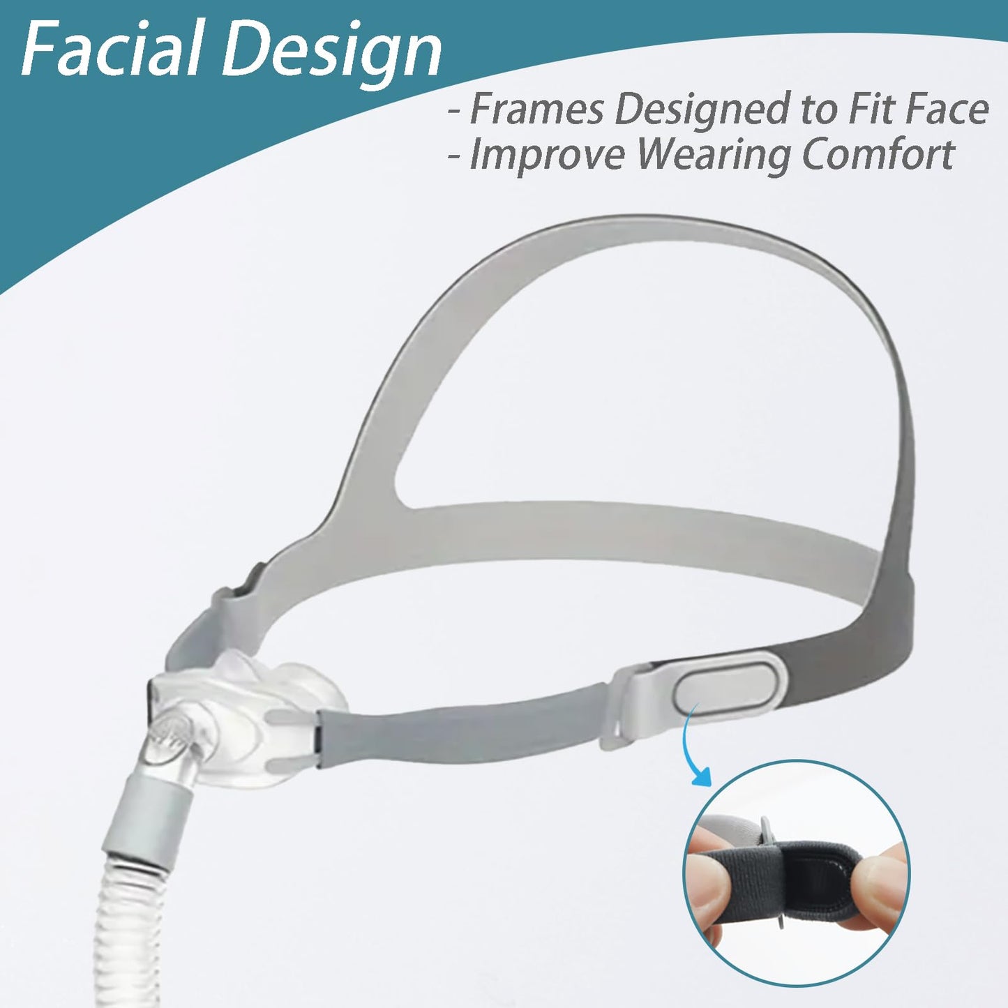 Nasal Pillow CPAP Mark Universal Replacement Kit, CPAP Nasal mask with S,M,L Size Nose Pillow Adapter, Headgear, Frame, and Hose Easy to Connecting Your CPAP Machine