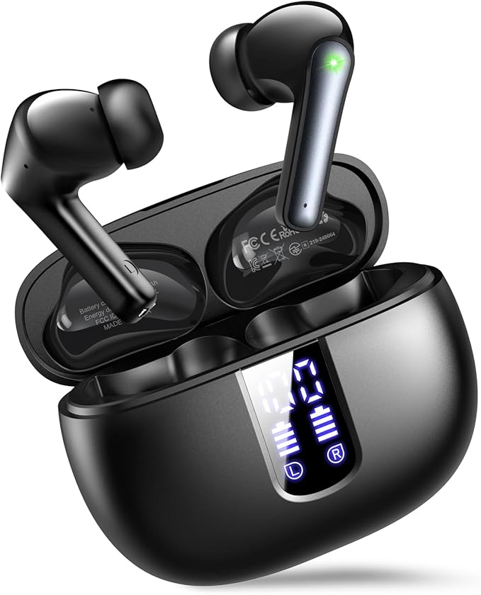 Ear Buds Wireless Earbuds - Bluetooth 5.3 Headphones (48H Playback) Built in Mic with LED Display Charging Case, IP7 Water...