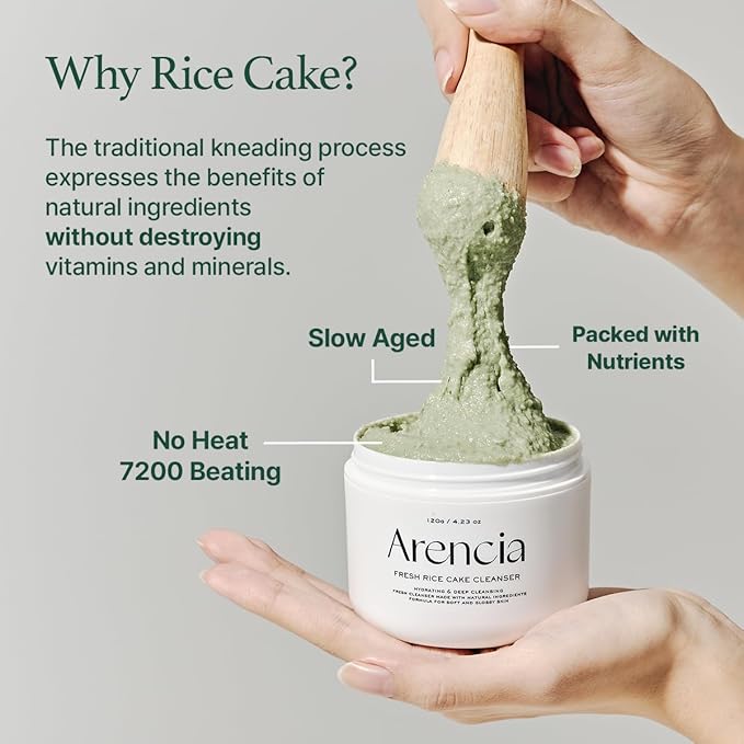 Korean Rice Mochi Face Cleanser - Face Mask, Foaming Cleanser, Gentle Scrub All in One - Deep Cleansing, Moisturizing, Pore Minimizing, Removing Blackhead- with Rice Water & Green Tea, Mugwort