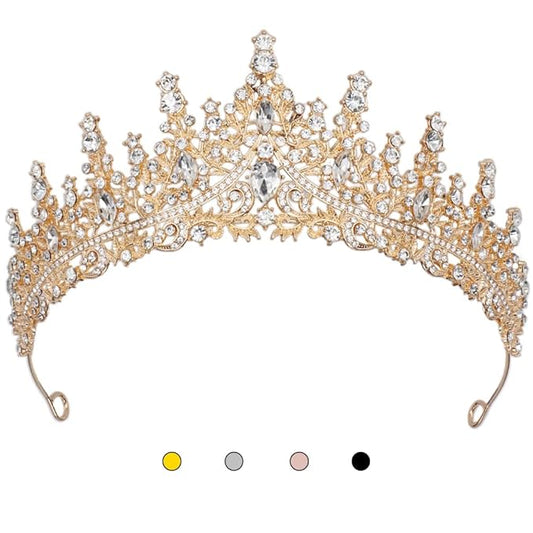 Crown and Tiara Headbands for Women Gold Beautifully Tiara & Crown Girls Bride Headpiece for Wedding Cosplay Halloween Cos...