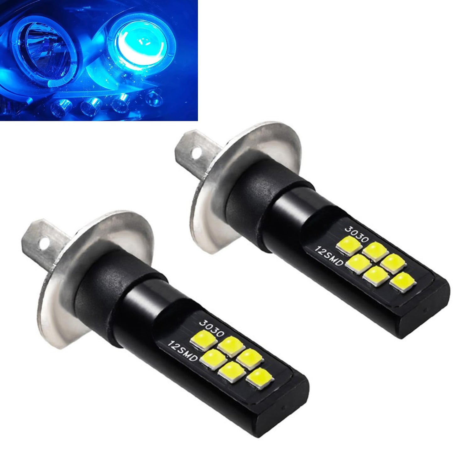 SOCAL-LED LIGHTING H1 LED Fog Light Bulb, Ice Blue, 3030 SMD, Advanced DRL Lamp