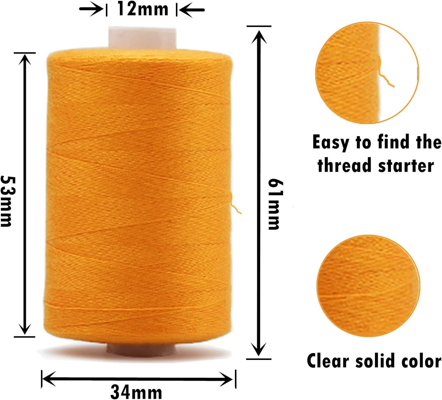 Simthread All Purpose Sewing Thread, 10 Spool (5 White+ 5 Black) 1000 Yards Each Bobbin Polyester Thread for Sewing, Handy Polyester Sewing Threads for Sewing Machine - (White and Black Series)