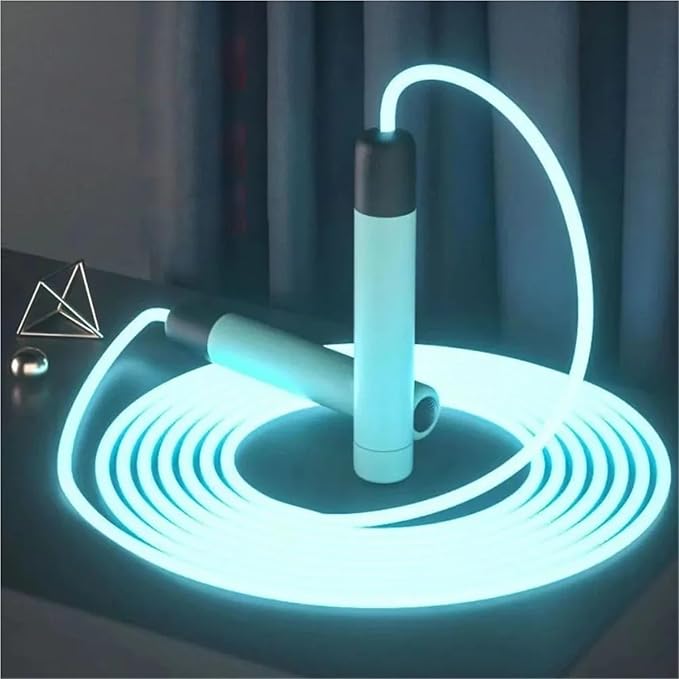 LED Night Glow Jump Ropes Glowing Skipping Rope for Adjustable Adults Portable Training Sports Fitness Equipment