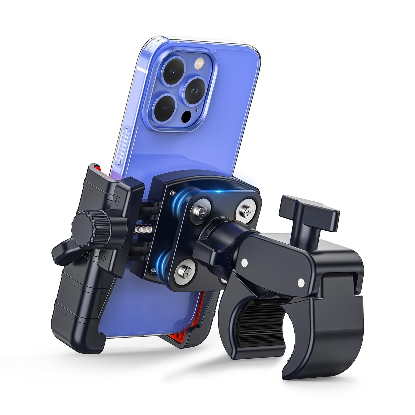Marsrider 3Rd-Gen Anti Vibration Motorcycle Phone Mount Holder, Bike Handlebar Cell Phone Holder With High-Speed Safety Lock, El