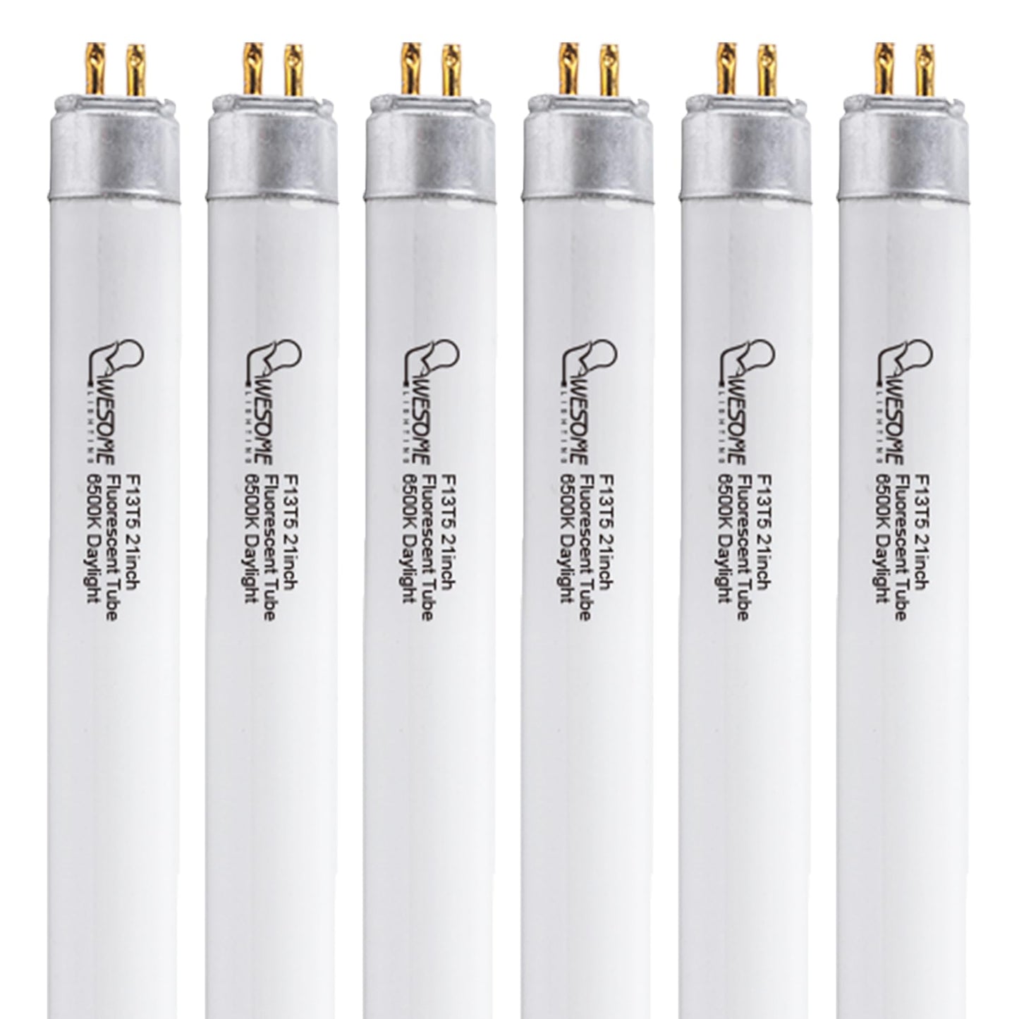 Wesome Lighting 21 Inch F13T5/Dl Fluorescent Light Bulb  6500K Daylight  T5 13 Watts Fluorescent Replacement Bulb For Counter And Cabinet Fixture  G5 Base - 6 Pack