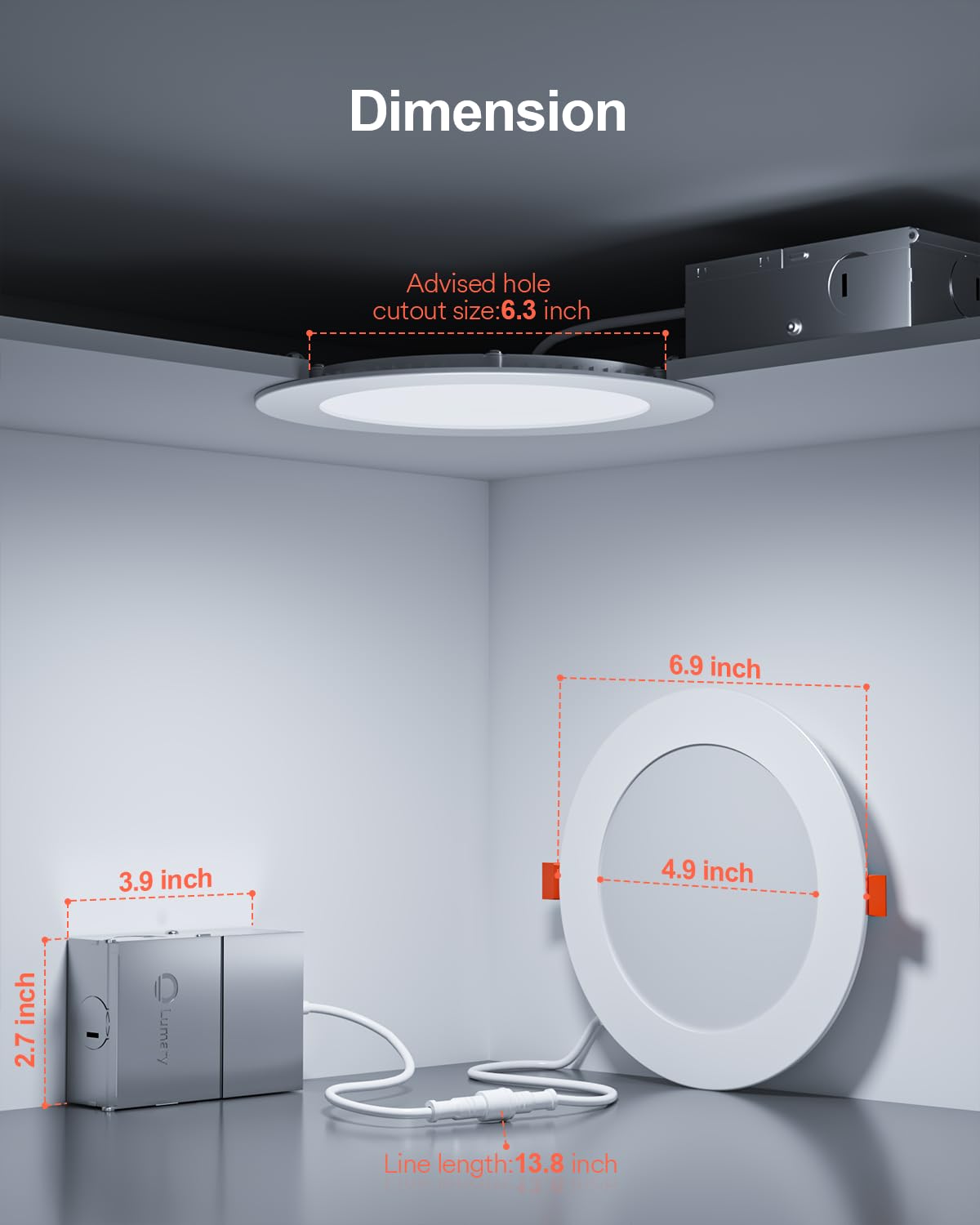 Lumary 6 Inch Ultra-Thin Smart Recessed Lighting  13W 1000Lm Rgbww Smart Wafer Lights With Junction Box  Compatible With Alexa/Google Assistant/Bt Remote  Etl Listed  12 Pack