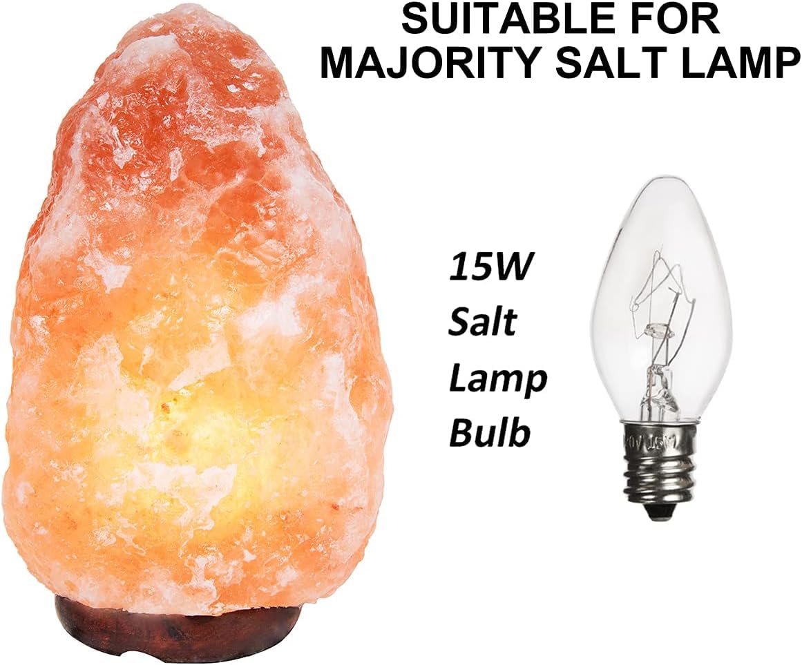 OHLGT 28 Pack Salt Lamp Light Bulbs, 15 Watt Incandescent E12 Socket, Long Lasting Warm Light
