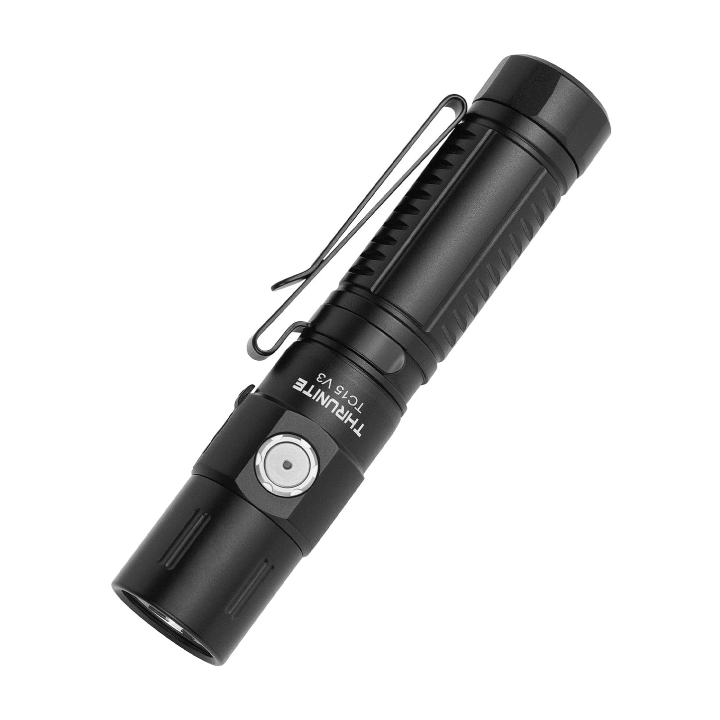 Thrunite Tc15 V3 Rechargeable Flashlight, 2403 Lumens, Pocket Size, Aluminum, Black Neutral White