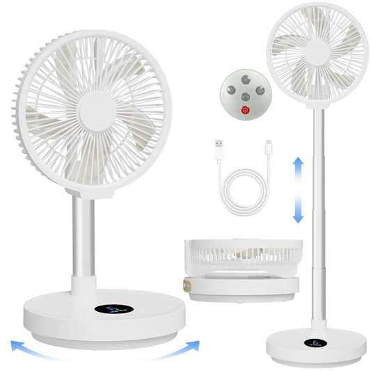 10 Portable Fan - Wireless Battery Operated Fan - 6 Speeds - Led Lighting - Remote Control - Cruise Travel - Outdoor Travel Rv P