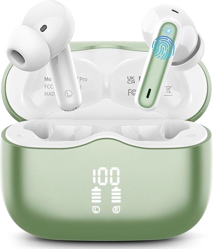 Wireless Earbuds, Bluetooth 5.4 Headphones in Ear with 4 ENC Noise Cancelling Mic, New Wireless Earphones HiFi Stereo Deep...