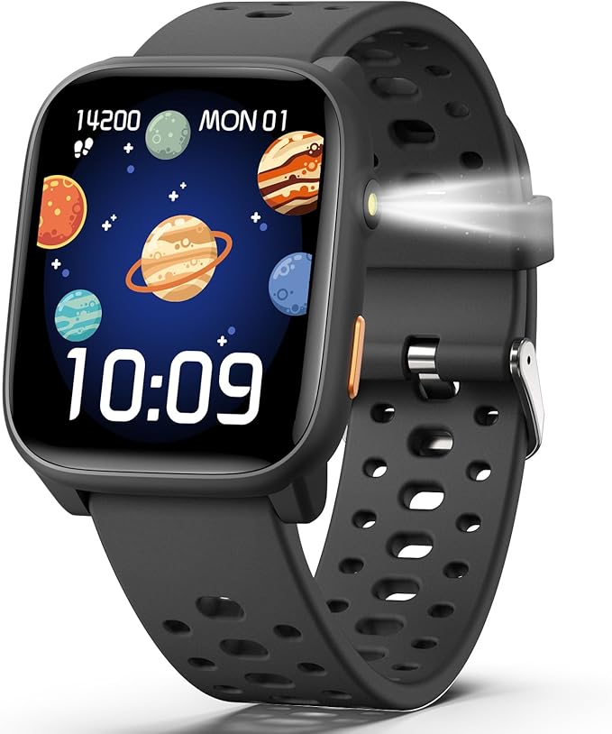 ModaWin Kids Smart Watch with Puzzle Games, 1.83" Kids Watches Heart Rate, Sleep Monitor, Pedometer, Alarm Clock, Flashlig...