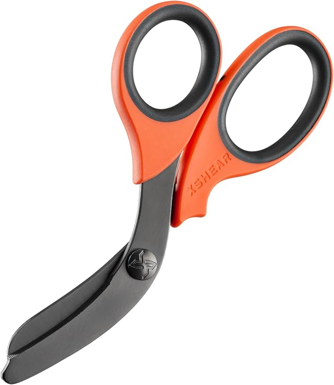 XSHEAR 7.5” Extreme Duty Trauma Shears. Tough and Durable Medical Scissors for The Paramedic, EMT, Nurse or Any Emergency Healthcare Provider Orange/Black