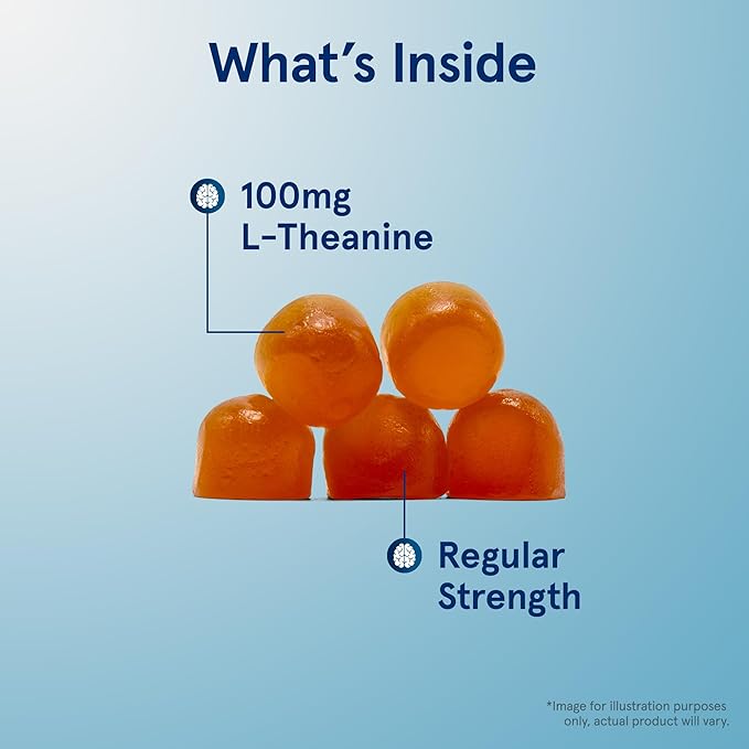 Jarrow Formulas Theanine 100 mg Gummies, Dietary Supplement That Promotes Calmness, 60 Apple-Flavored Gummies, 60 Day Supply