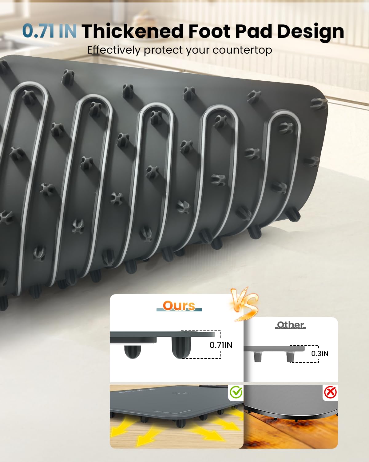ZELTRI Food Warmer Mat Plug and Play-Large 24''X16'' Rapid Full Surface Heating, 6 Level Temp, 6 Hour Timer, Child Lock, Portable Warming Mat for Family Gatherings, Parties, Outdoor Camping