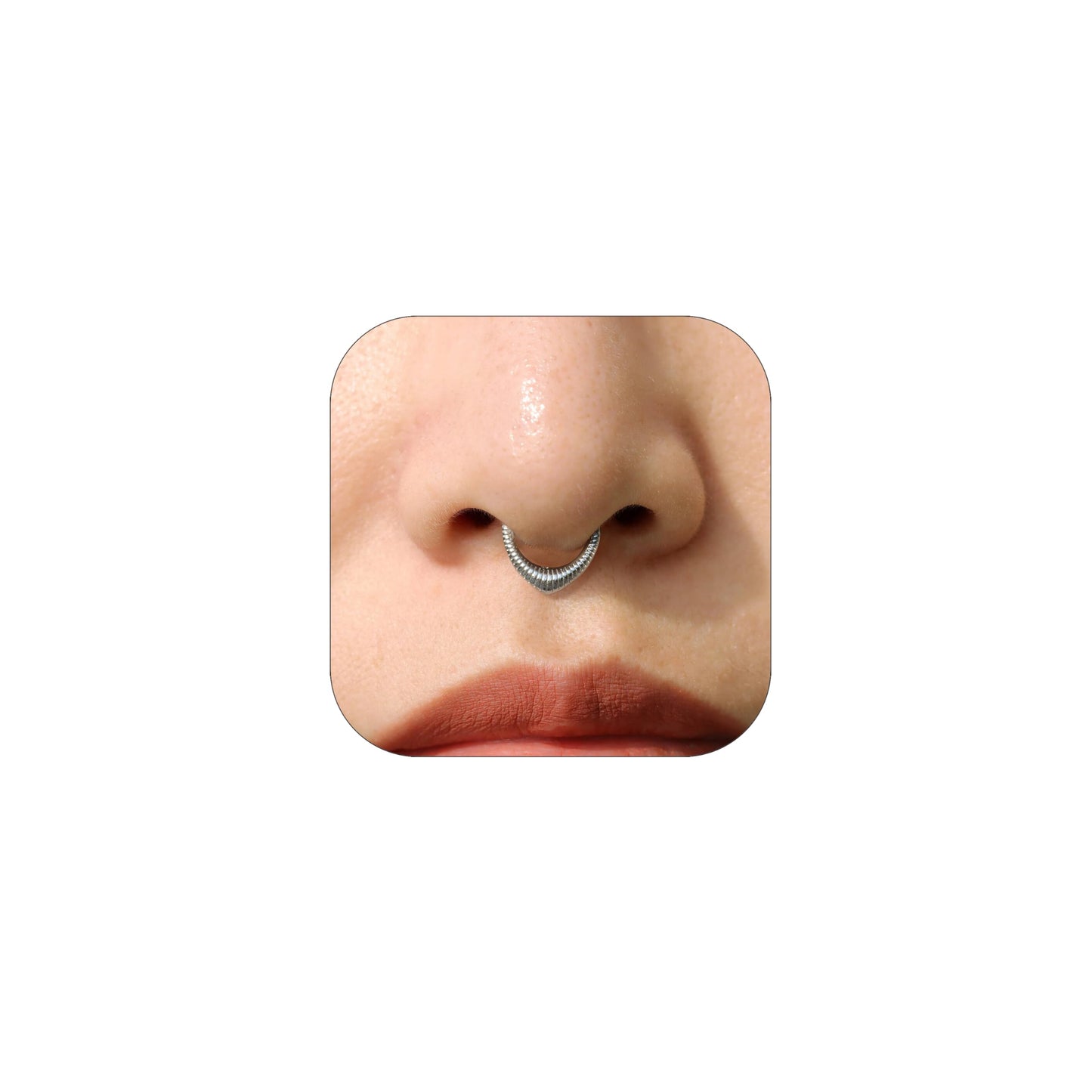JALZEMPL Gold Nose Rings Hoops 316L Surgical Steel Nose Ring Silver Septum Ring 16g Clicker Daith Hinged Piercing Jewelry Gifts