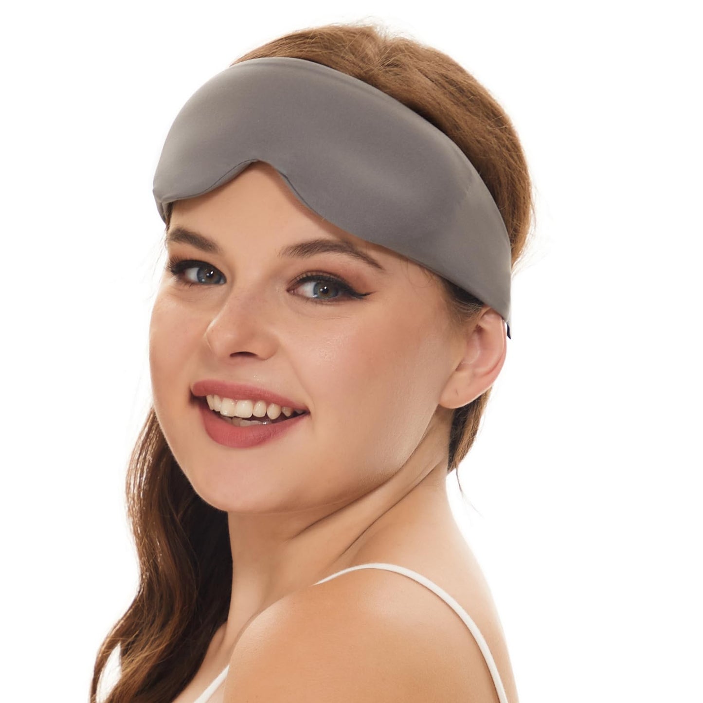 ALASKA BEAR Sleep Mask for Side Sleepers Patented Design, Cup-Shaped and Extra-Soft, 100 Blackout Eye Mask Shades Cover for Men and Women Home or Travel, Machine Washable, Dark Grey
