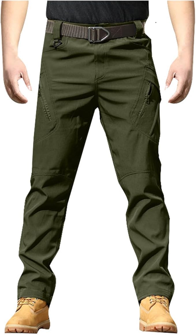 Men's Tactical Cargo Pants Hiking Casual Straight Leg Water Resistant Pants Quick Drying Stretch Outdoor Lightweight Trousers