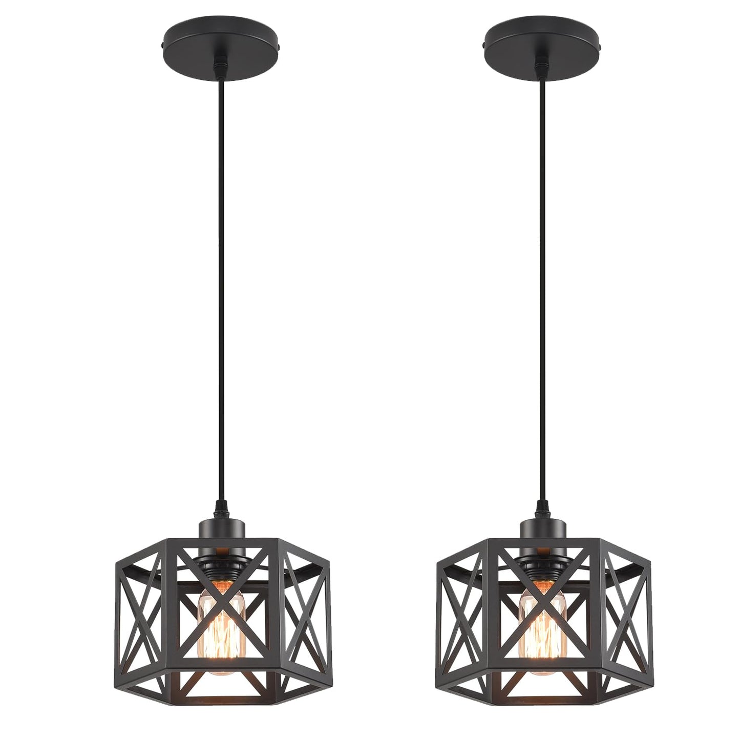 Cafulam Farmhouse Pendant Light Fixture  Black Pendant Lights For Kitchen Island Industrial Lantern Pendant Light Fixtures With Light Shade  Adjustable Height Hanging Pendant Lighting