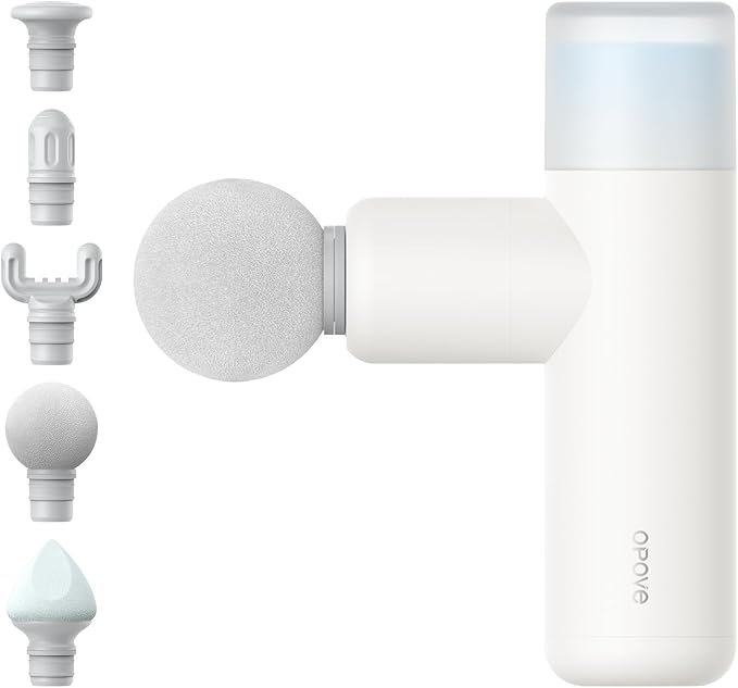 opove M3 Mini Massage Gun for Back Pain Relief, with Facial Mode, 7mm Amplitude, 4 Vibration Levels Ultralight Portable an...