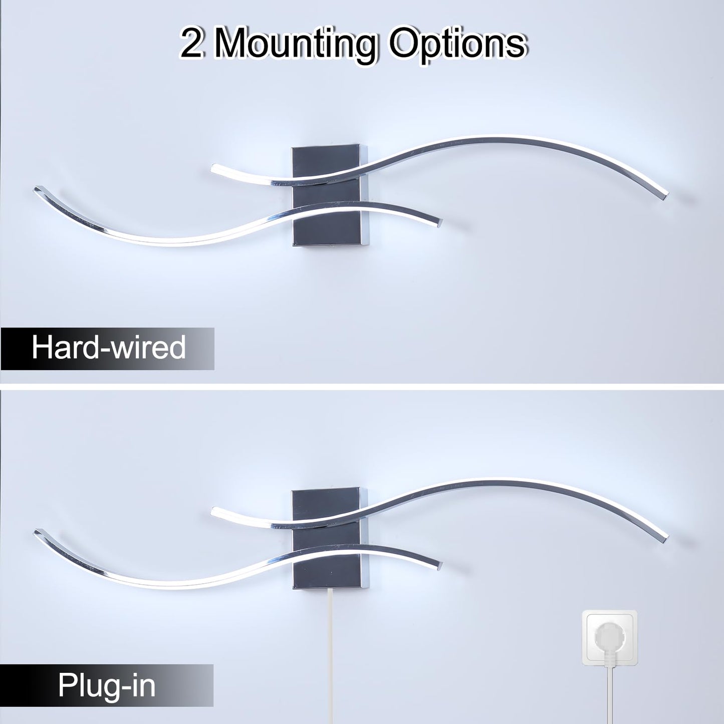 Caneoe Modern Led Wall Sconce  39Inch Led Bathroom Vanity Light  6000K Modern Wall Light Fixtures Indoor Wall Lamps For Living Room Hallway Sconces Lighting