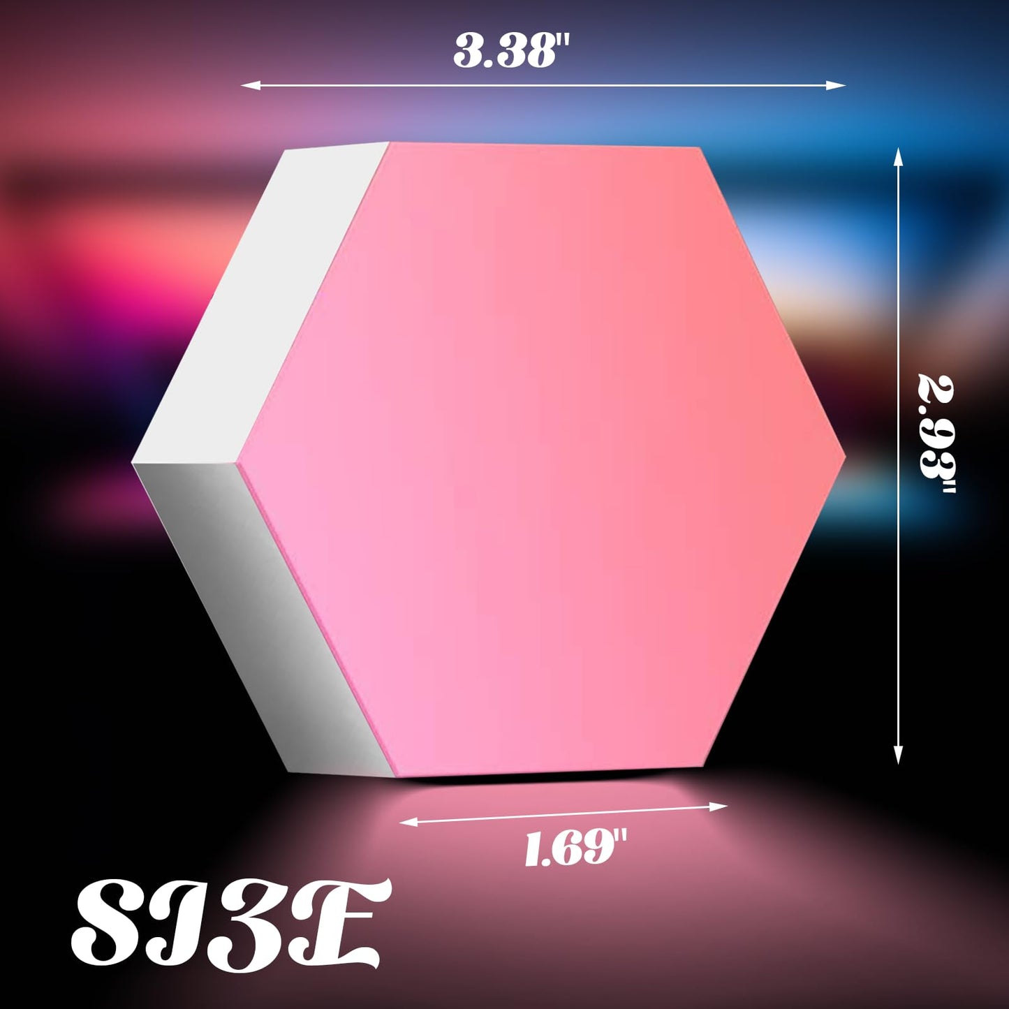 ODISTAR Remote Control Hexagon Wall Light,Smart Wall-Mounted Touch-Sensitive DIY Geometric Modular Assembled RGB led Colorful Light with USB-Power,Used in Bedroom (6-Pack)