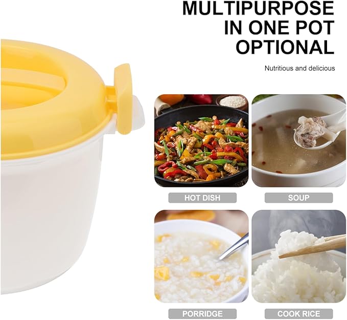 Microwave Rice Cooker Plastic Microwave Steamer Bowl for Vegetables Pasta Soup Food Storage Container