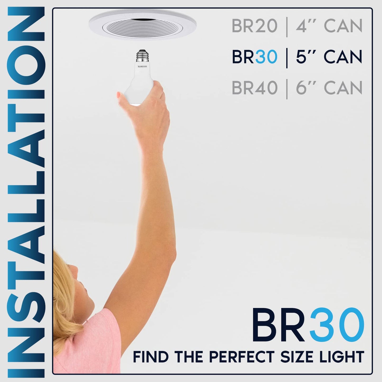 Luxrite Br30 Led Bulb 4-Pack, 65W Equivalent, 3500K Natural White, Dimmable, 650 Lumens, Energy Star, E26 Base,