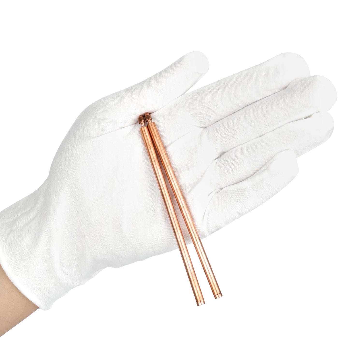 PEASUG Dowsing Rods, 2Pcs Dowsing Rods Copper Spiritual, Copper Dowsing Rods with Bag-Witching Divining Rods for Finding Water, Detect Gold, Locating Lost Items, Ghost Hunting