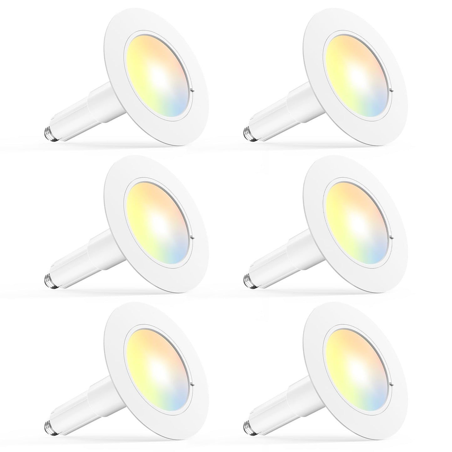 Amico 5/6 inch 5CCT LED Recessed Lighting 6 Pack, 12W=100W, 950LM Adjustable Can Lights, 2700K/3000K/4000K/5000K/6000K Selectabl