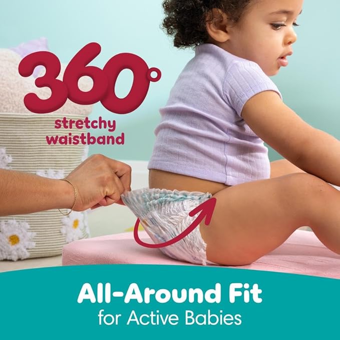 Pampers Diapers - Cruisers 360 - Size 5, 56 Count, Babyproof up to 100% Leakproof Pull-On Diaper