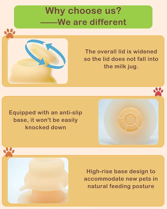 Puppy Bottles for Nursing Puppy Milk - 230ML Upgrade Puppy Feeder for Multiple Puppies, Kitten Bottle Feeding Kit,4 Nursing Nipples for Kittens,Puppies (Orange)