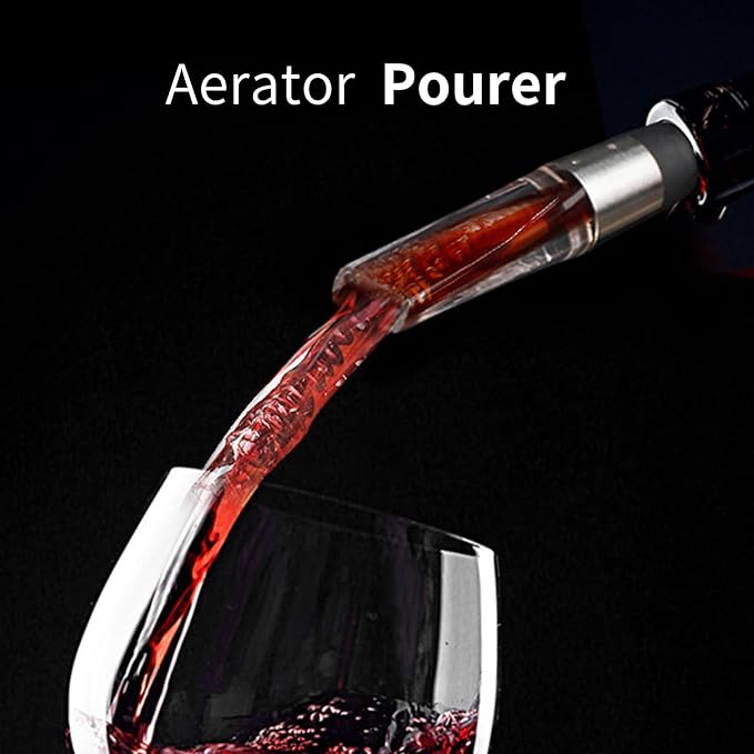 Wine Aerator & Wine Pourer Dual Function with Leak-Proof Design, Universal Fit, Instant Red Wine Flavor Enhancer, Wine Tool Gift for Wine Lovers