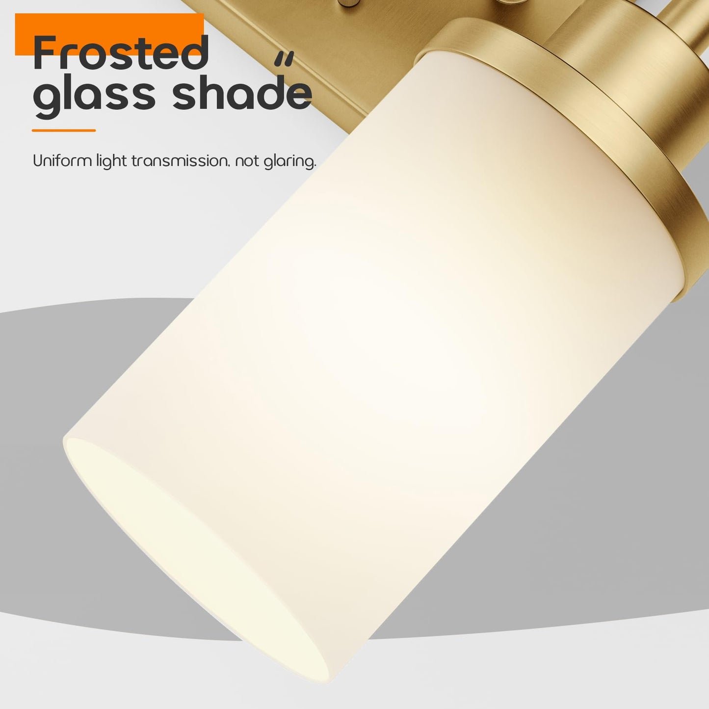 Aoneon Vanity Lighting Fixtures With White Frosted Glass Shade  Double Wall Lamps For Bathroom Mirror Bedroom Living Room Washroom Porch  Gold T001Gd-L2