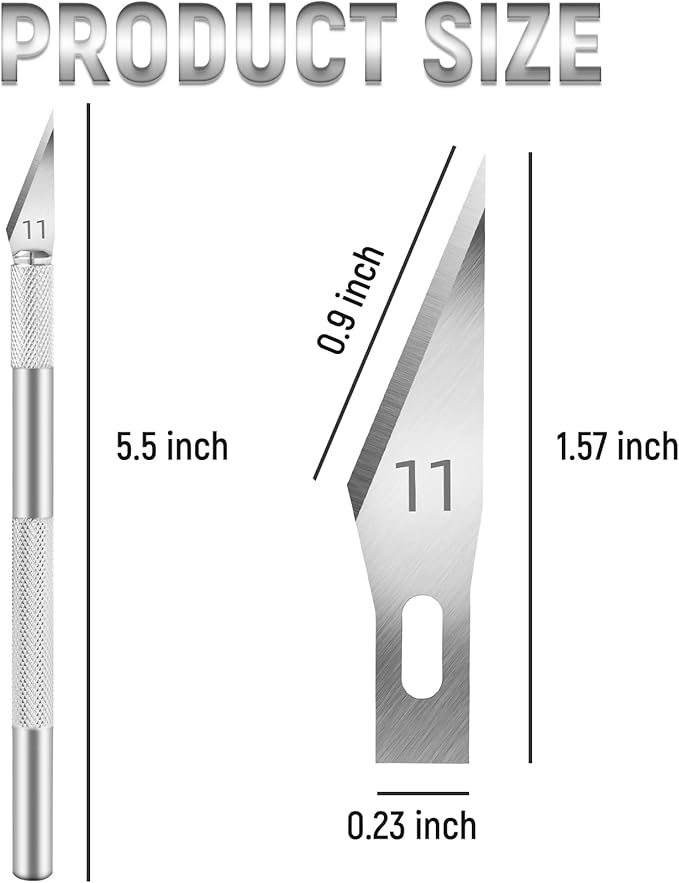 10 Pack Exacto Knife Set, Hobby Knife, SK-5 High Carbon Steel Craft Knife for Pumpkin Carving, DIY, Art, Cutting, Stencil