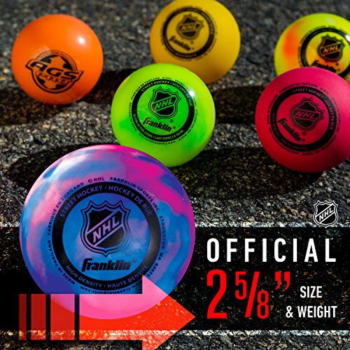 Franklin Sports NHL Street Hockey Balls - No Bounce Outdoor Street + Roller Hockey Balls - Official Size for Youth + Adult...